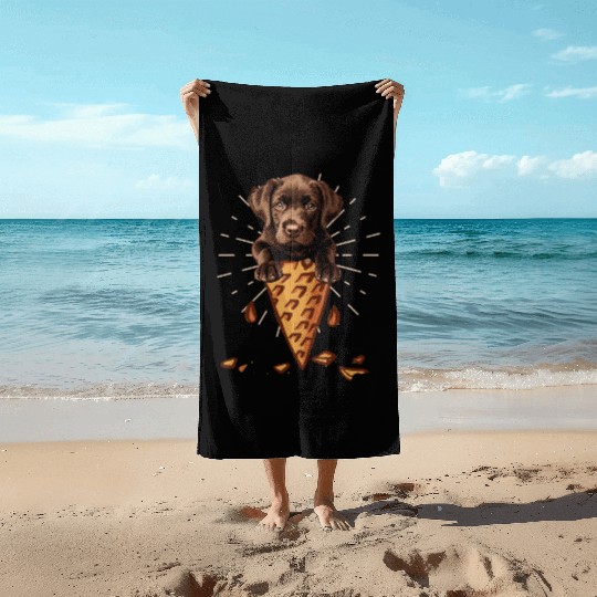 Labrador Lover CHOCOLATE LAB Ice Labrador Beach Towels