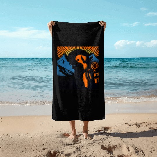 Unisex camping vintage travel dog Beach Towels