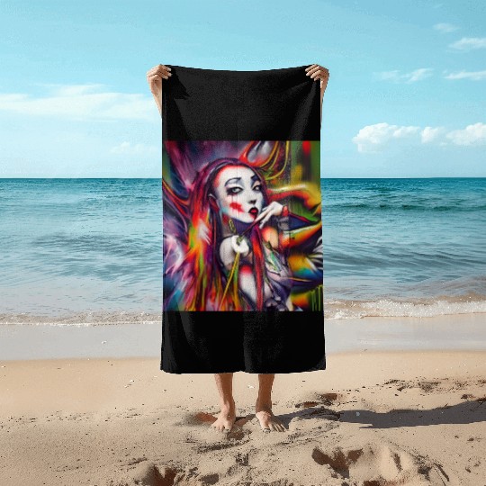 Ghost Witch Vampire Girl Dreams Pop Street Art Beach Towels