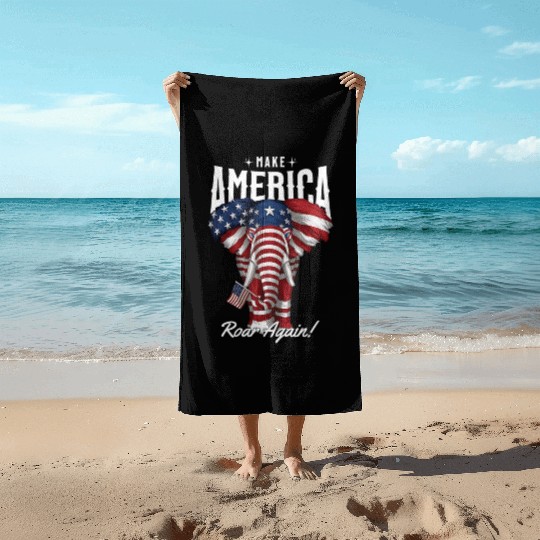 Republican Make America Roar Again Election 2024 Beach Towels
