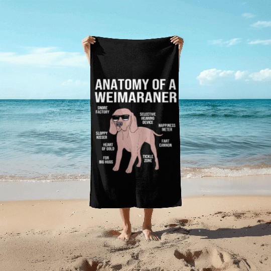 Dog With Sunglasses Anatomy Of A Weimaraner Beach Towels