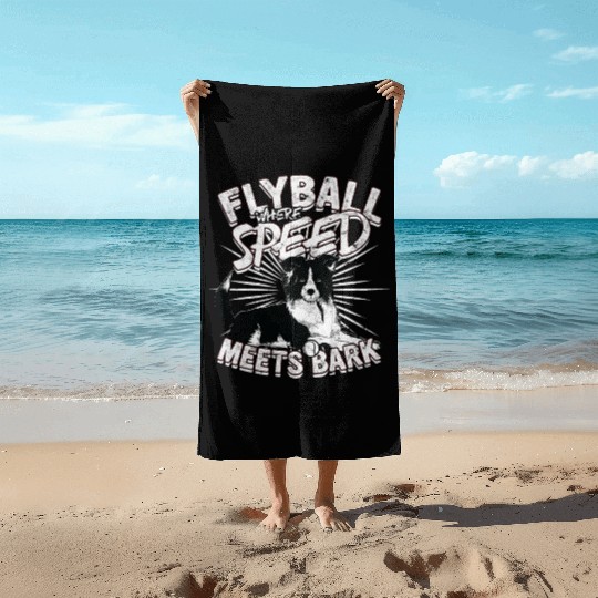 Flyball Where Speed Meets Bark Border Collie Dog Beach Towels