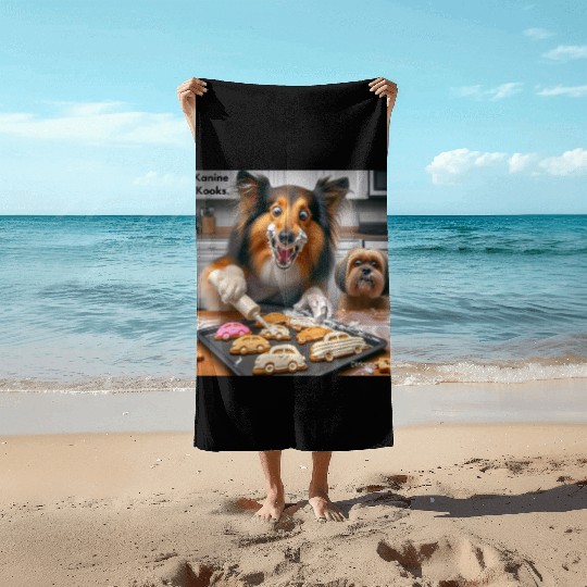 Cool and funny food dog Beach Towels