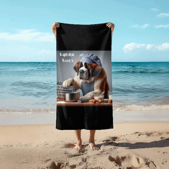 cool fun food dog Beach Towels