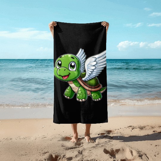 Turtle Angel Wings Halo Farm Farmer Beach Towels