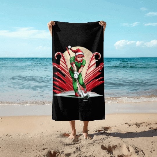 Christmas Elf Golf Beach Towels