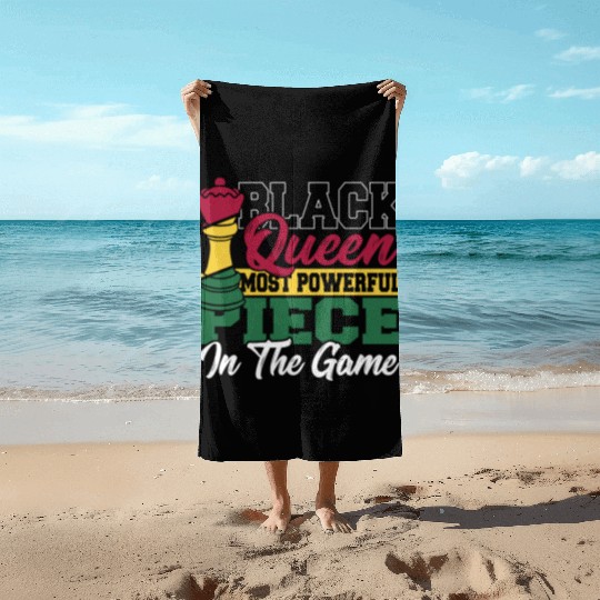 Black Queen Most Powerful Piece African American Beach Towels
