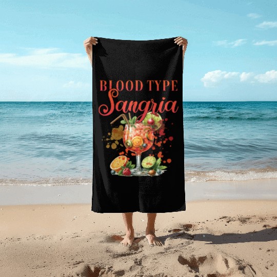 Cocktail Bartender Blood Type Sangria Beach Towels