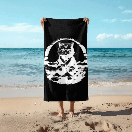 Japanese Cat Beach Towels