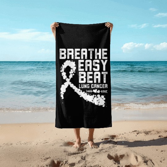 Breathe Easy Beat Lung Cancer Awareness Warriors Beach Towels