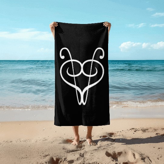 2 Music Bass Clef Heart Love Note Two Treble Sound Beach Towels