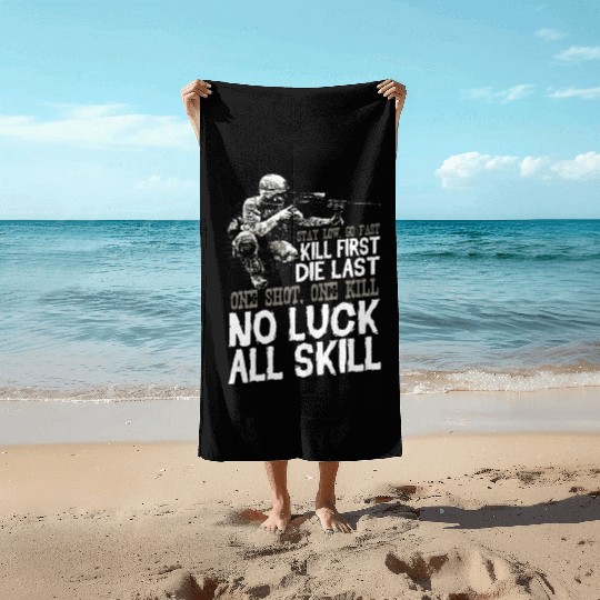 Veteran Design - No Luck All Skill Beach Towels