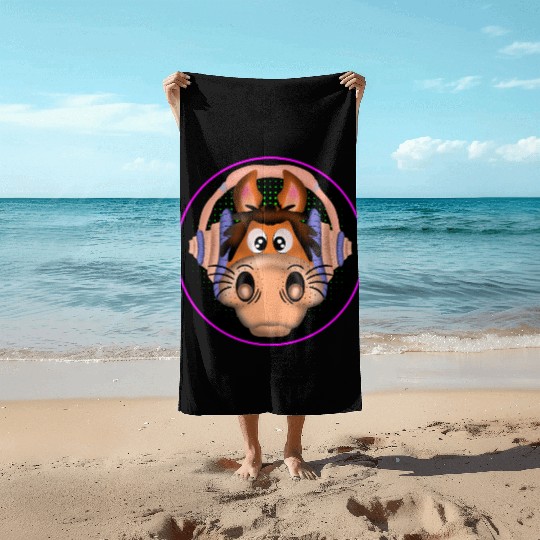 MUSIC HORSE EQUESTRIAN Beach Towels