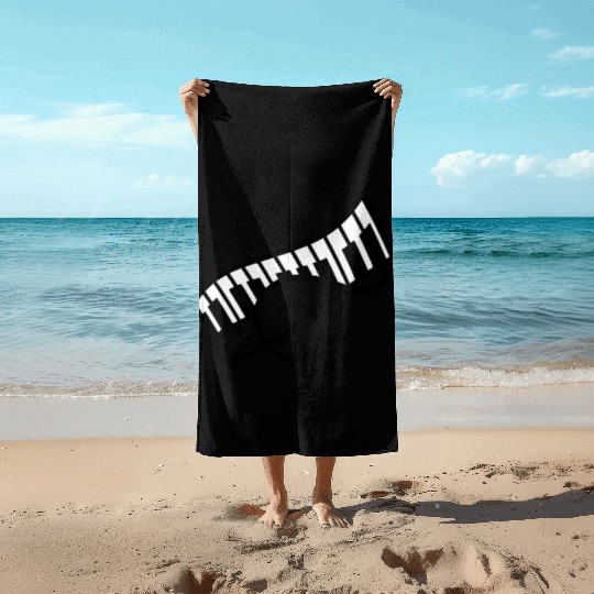 Music Clef Note Keyboard Piano Keys Party Treble Beach Towels