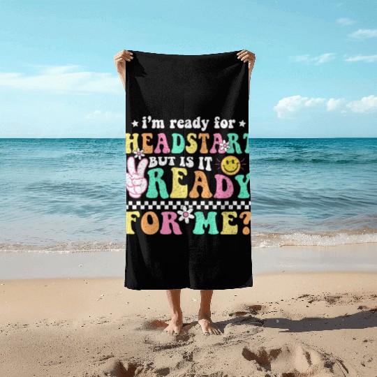 Groovy Back to School Headstart HomeSchool Head Beach Towels