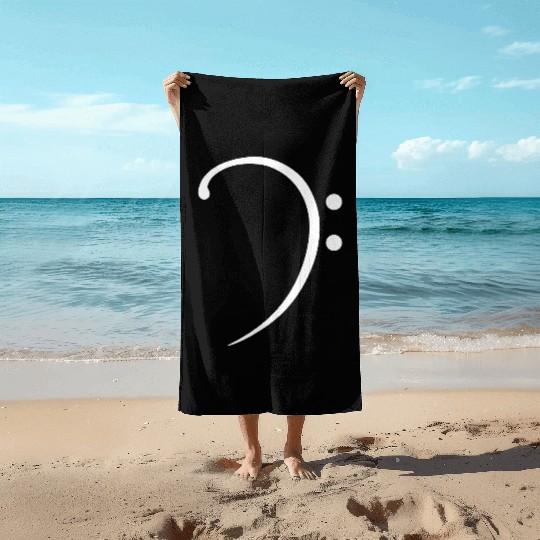Music Bass Clef Note Cool Sound Symbol Two Points Beach Towels