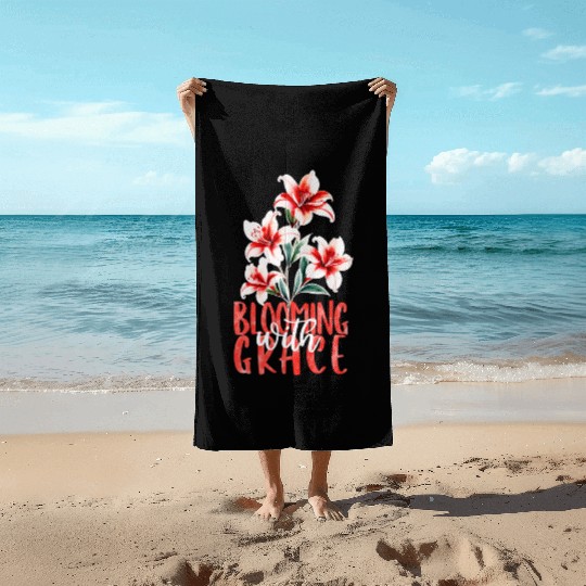 Elegant Red Azalea Watercolor Beach Towels