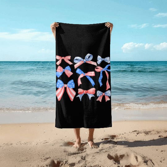 Red White Blue American Coquette Beach Towels