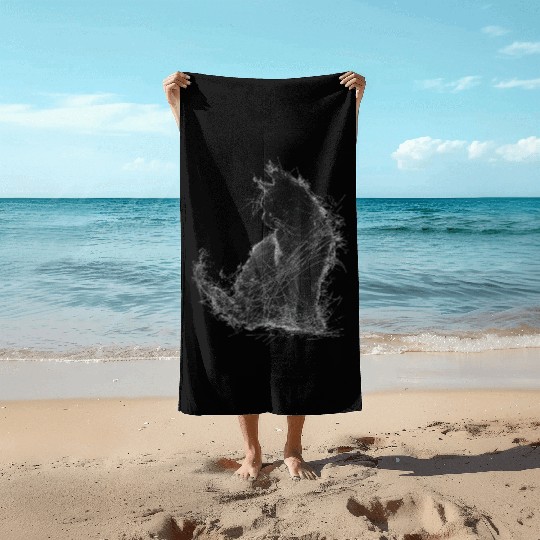 Abstract Animal Drawing Graphic Beach Towels