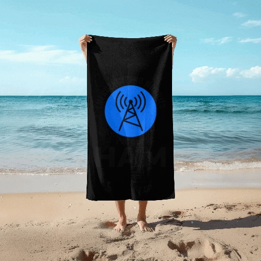 Amateur Ham Radio Operator Radio Waves Frequency Beach Towels