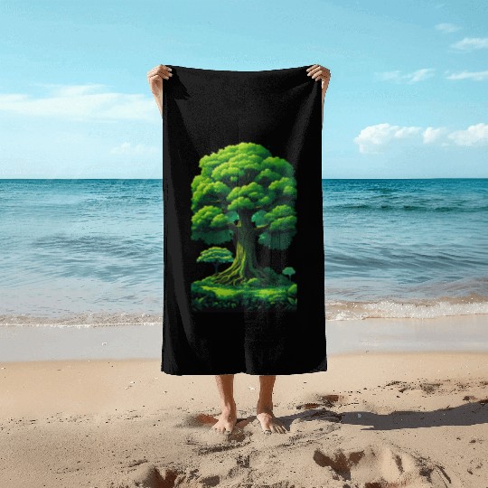 Enchanted Forest Motif - Whimsical Nature-Inspired Beach Towels