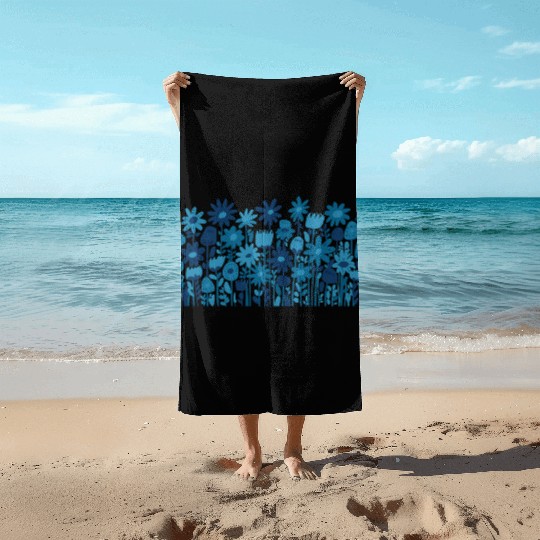 Blue Wildflowers Beach Towels