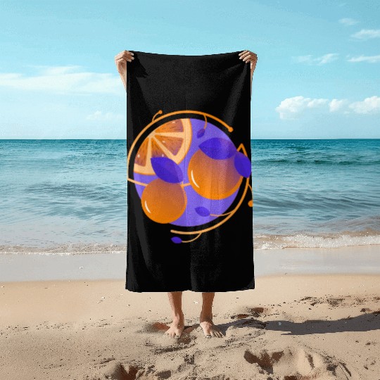 Orange Fruit Beach Towels