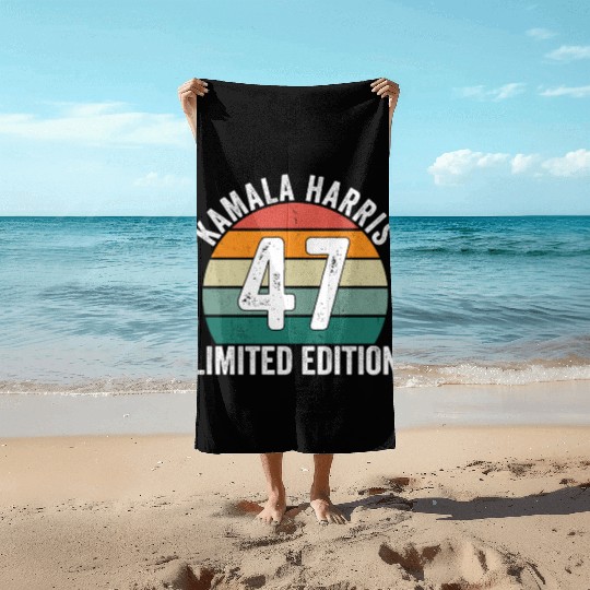 Kamala Harris 47 Limited Edition Vintage Sunset Beach Towels