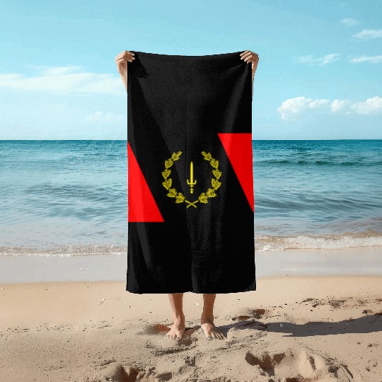 African American Heritage Flag 1967 Black History Beach Towels