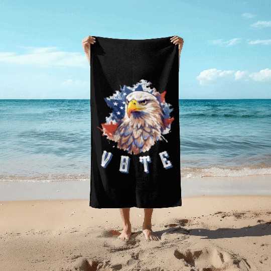 Eagle Vote Beach Towels