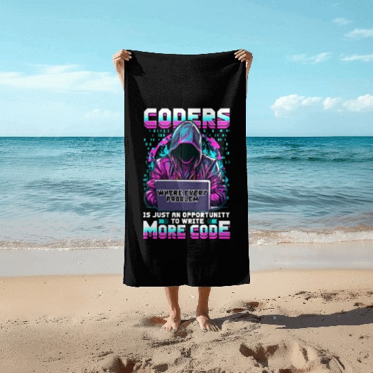 Coders Design for Computer Engineer Software Devel Beach Towels
