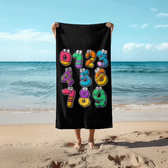 Funny Number Maths Back To School Teacher Kids Beach Towels