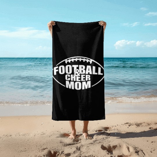 Football & Cheer Mom - Proud Support for Your Kids Beach Towels