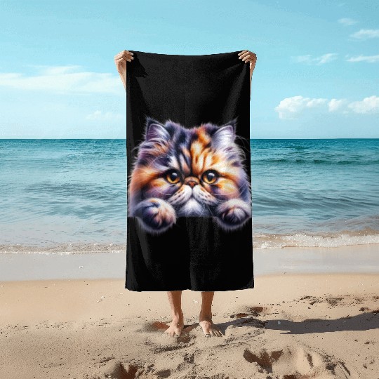 Persian cat Beach Towels
