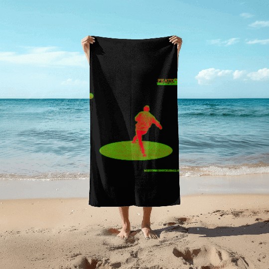 Black Light Green Knuckleball 18 Beach Towels