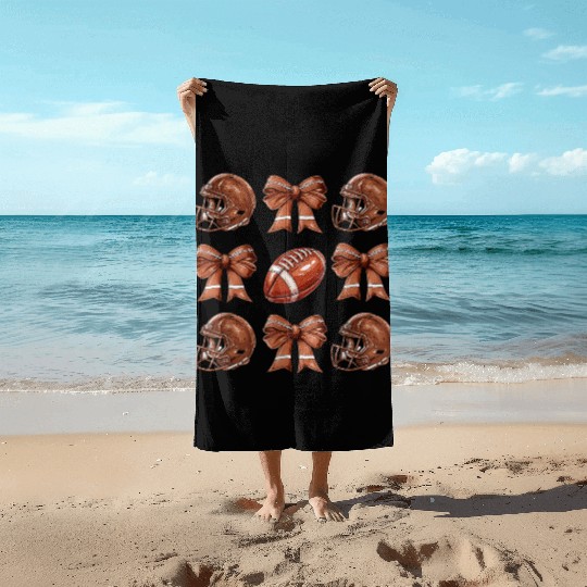 Coquette Bows American Football Bows Aesthetic Tha Beach Towels