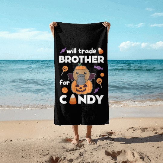 Platypus Halloween Trade Brother For Candy Beach Towels