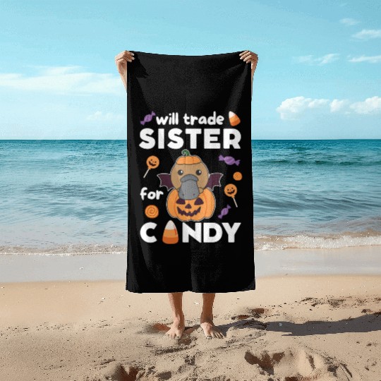 Platypus Halloween Trade Sister For Candy Beach Towels