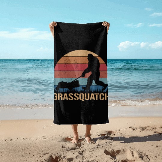 Grassquatch Funny Sasquatch Bigfoot Beach Towels
