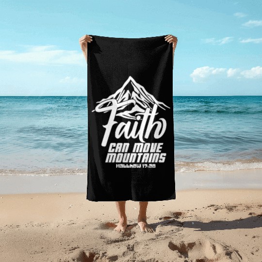 Faith Can Move Mountains Love Jesus Christian Beach Towels