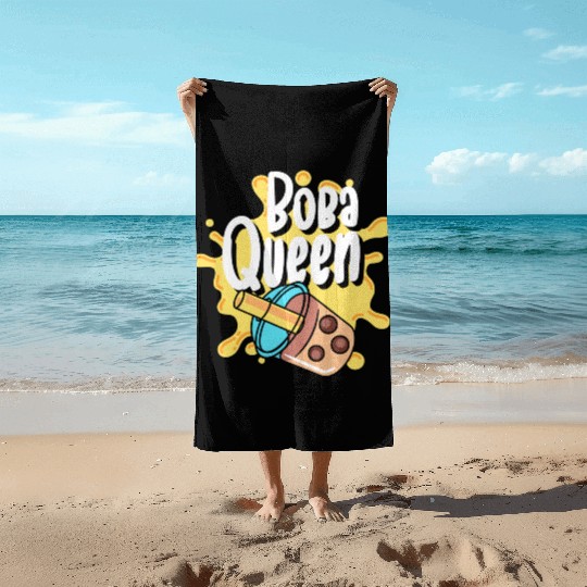 Kawaii Milk Tea Tea Balls Beach Towels