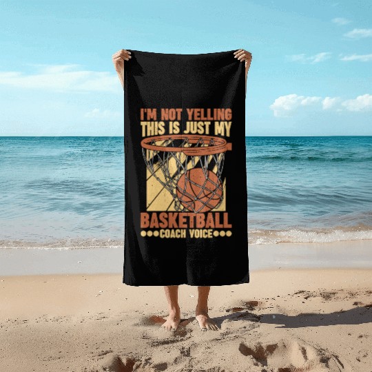 This Is Just My Basketball Coach Voice 1 Beach Towels