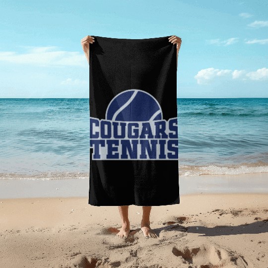 Cougars Tennis Design 1 Beach Towels