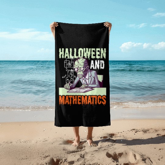 Halloween Math Teacher Halloween And Mathematics Beach Towels
