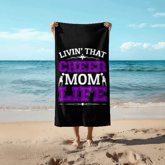 Living Cheer Mom Life Cheerleading Mother's Day Beach Towels