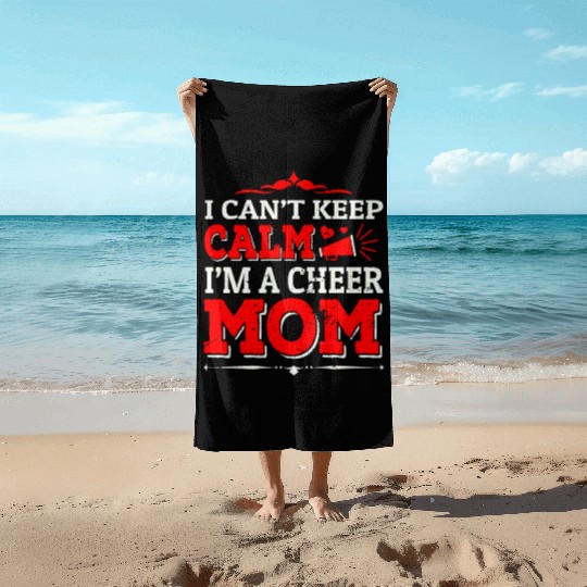 Keep Calm Cheer Mom Cheerleading Mother's Day Beach Towels