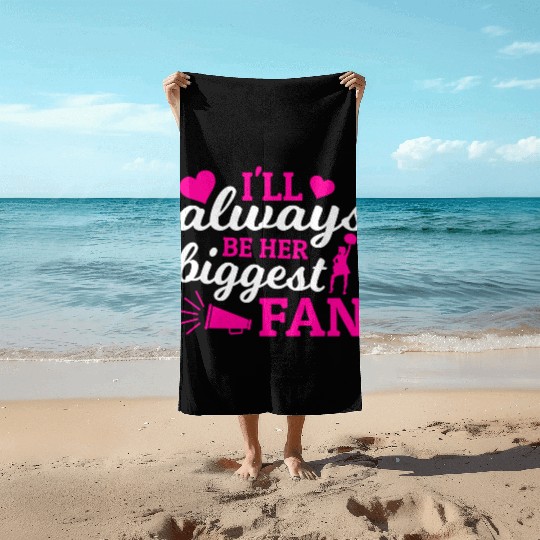 Always Her Fan Cheer Mom Cheerleading Mother's Day Beach Towels