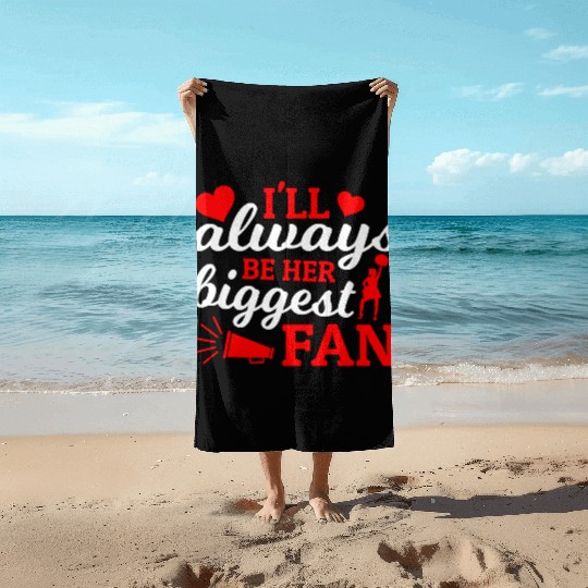 Always Her Fan Cheer Mom Cheerleading Mother's Day Beach Towels
