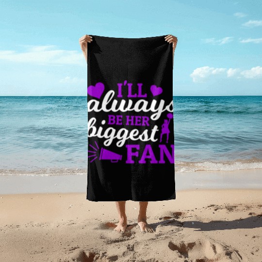 Always Her Fan Cheer Mom Cheerleading Mother's Day Beach Towels