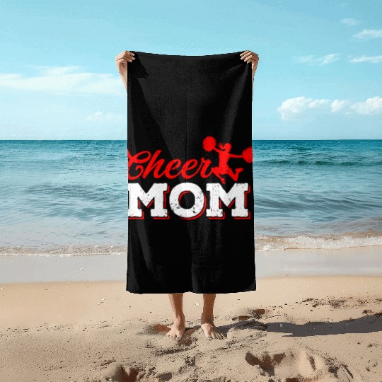 Cheer Mom Funny Cheerleading Mommy Mother's Day Beach Towels